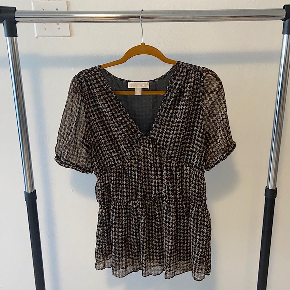 Michael Kors, medium, black and brown blouse.